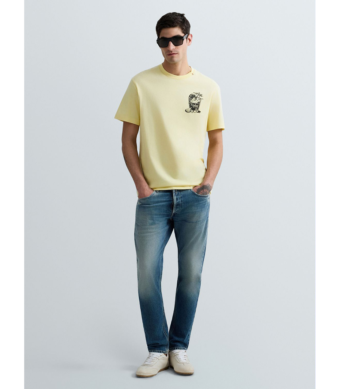 ベーシックジャージーカクテルプリント Tシャツ 詳細画像 ペールイエロー 2